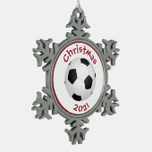#soccerクリスマス2021ツリーの装飾 スノーフレークピューターオーナメント (左)