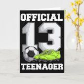 Soccer 13 Year Old Birthday Boy Shirt, Official Te カード (黄色い花)