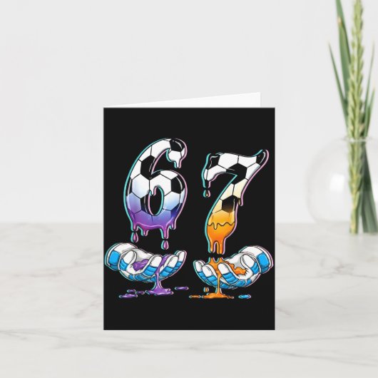 Soccer 67 Hands 6 7 Meme 6-7 Boys Teens Kids Dripn カード (正面)