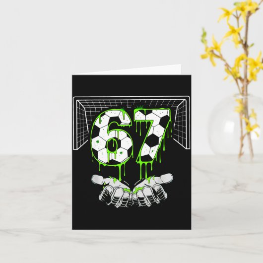 Soccer 67 Six Seven Funny Gen Alpha Meme Drip  カード (黄色い花)