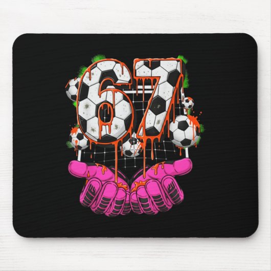 Soccer 67 Six Seven Funny Gen Alpha Meme Drip Boys マウスパッド (正面)