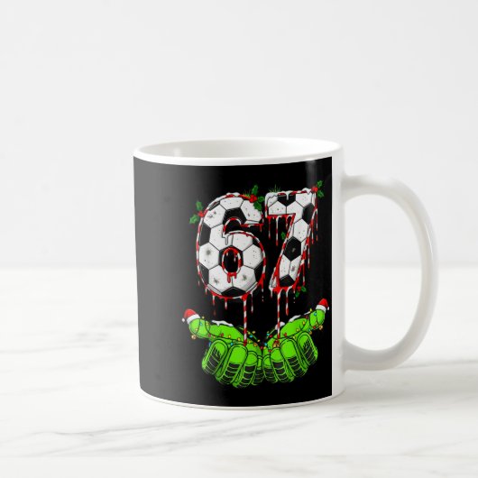 Soccer 67 Six Seven Funny Gen Alpha Meme Drip Chri コーヒーマグカップ (右)