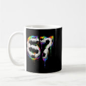Soccer 67 Six Seven Funny Gen Alpha Meme Rainbow D コーヒーマグカップ (左)