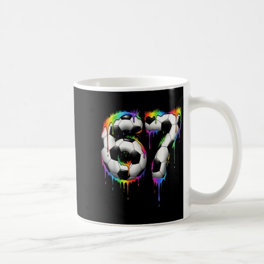 Soccer 67 Six Seven Funny Gen Alpha Meme Rainbow D コーヒーマグカップ (右)