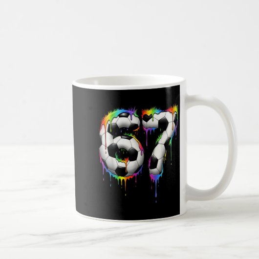 Soccer 67 Six Seven Funny Gen Alpha Meme Rainbow D コーヒーマグカップ (右)