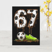 Soccer 67 Six Seven Meme Boys Teens Kids Gen Alpha カード (黄色い花)