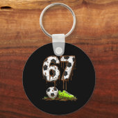 Soccer 67 Six Seven Meme Boys Teens Kids Gen Alpha キーホルダー (正面)