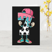 Soccer 7 Year Old Ice Cream Drip Youth 7th Birthda カード (黄色い花)