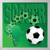 Soccer Africa Bold Green Football ポスター (正面)