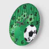 Soccer Africa Bold Green Football ラージ壁時計 (傾斜)