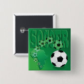 Soccer Africa Bold Green Football 缶バッジ (正面&裏面)