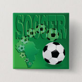 Soccer Africa Bold Green Football 缶バッジ (正面)
