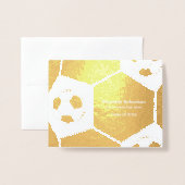 Soccer athlete graduation party gold 箔カード (封筒付き正面)