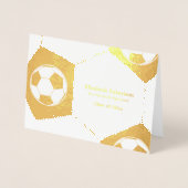 Soccer athlete graduation party gold 箔カード (正面)