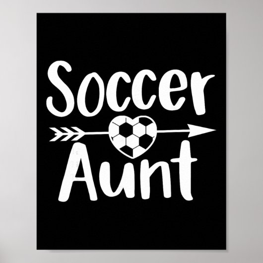 Soccer Aunt Heart Sport Lover Auntie Mother's Day  ポスター (正面)