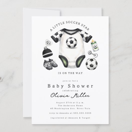 Soccer Baby Shower Invitation 招待状 (正面)