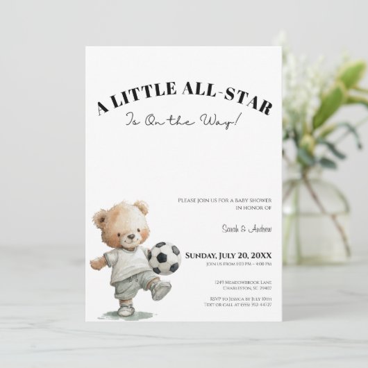 Soccer Baby Shower Invitation | A Little All-Star 招待状 (スタンド正面)
