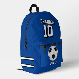 soccer backpacks blue personalized player gol プリントバックパック