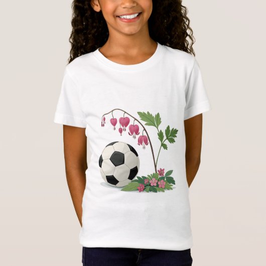Soccer Ball and Bleeding Heart Tシャツ (正面)