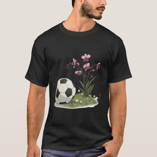Soccer Ball and Orchidaceae Tシャツ (正面)