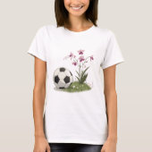 Soccer Ball and Orchidaceae Tシャツ (正面)