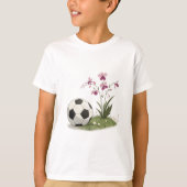 Soccer Ball and Orchidaceae Tシャツ (正面)