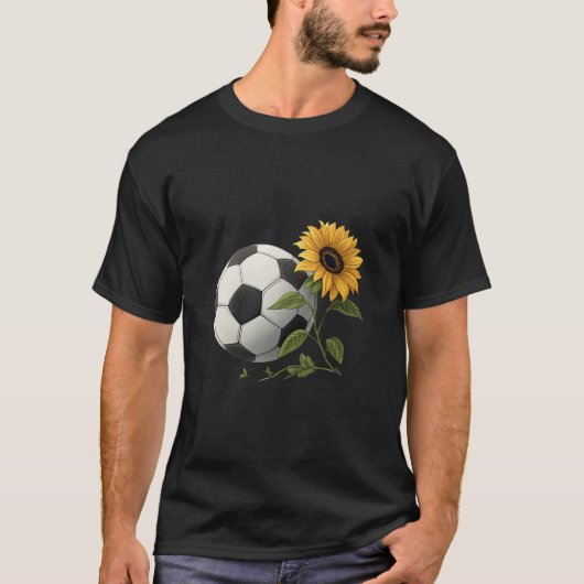 Soccer ball and sunflower tシャツ (正面)