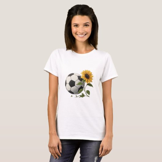 Soccer ball and sunflower tシャツ (正面フル)
