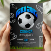 Soccer Ball Birthday Party Invitation 招待状