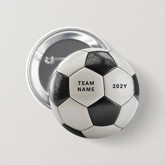 Soccer Ball Button Pin | Custom Team Name Buttons 缶バッジ (正面&裏面)