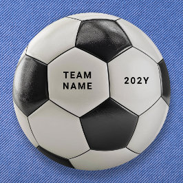 Soccer Ball Button Pin | Custom Team Name Buttons 缶バッジ
