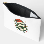 Soccer Ball Christmas Lights Santa Hat Funny  アクセサリーポーチ (見開き)