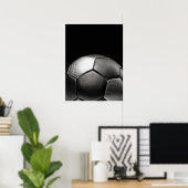 Soccer Ball Dark Dramatic Close Up ポスター (ホームオフィス)