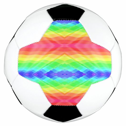 Soccer ball featuring a vibrant rainbow geometric  サッカーボール (正面)