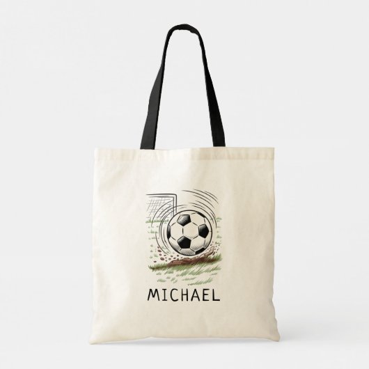 Soccer Ball Football Add Your Name Personalized トートバッグ (裏面)