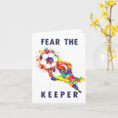 Soccer Ball Funny Goalie Keeper Quote  カード (黄色い花)