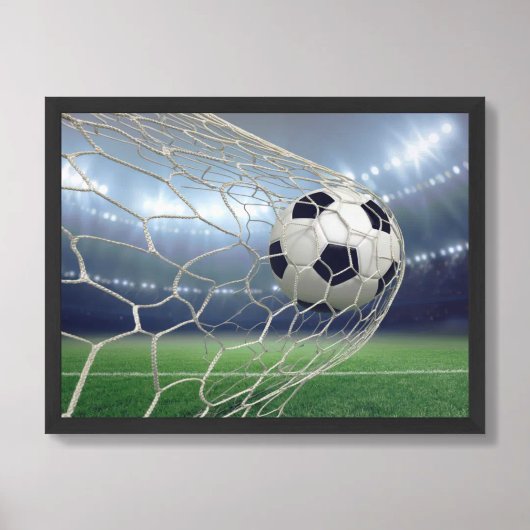 Soccer Ball Goal Net Stadium Lights ポスター