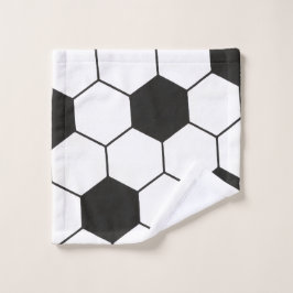 Soccer Ball Inspired Pattern Geometric Print  ウォッシュタオル