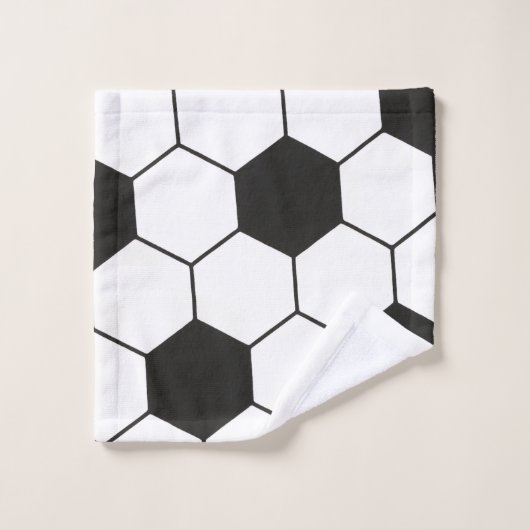 Soccer Ball Inspired Pattern Geometric Print  ウォッシュタオル (ウォッシュタオル)