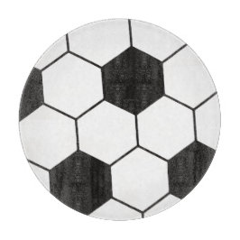 Soccer Ball Inspired Pattern Geometric Print  カッティングボード