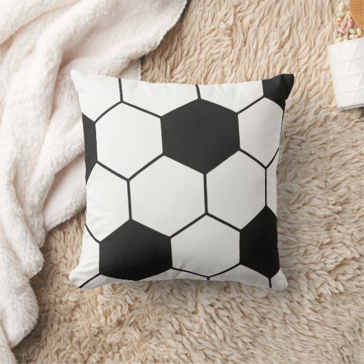 Soccer Ball Inspired Pattern Geometric Print  クッション (ブランケット)
