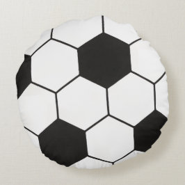 Soccer Ball Inspired Pattern Geometric Print  ラウンドクッション