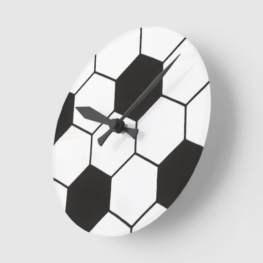 Soccer Ball Inspired Pattern Geometric Print  ラウンド壁時計 (傾斜)