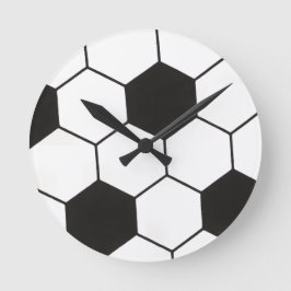 Soccer Ball Inspired Pattern Geometric Print  ラウンド壁時計
