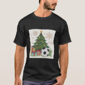 Soccer ball next to the Christmas tree Tシャツ (正面)