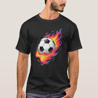 Soccer Ball On Fire Goal Scorching Ball Soccer Tシャツ