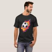 Soccer Ball On Fire Goal Scorching Ball Soccer Tシャツ (正面フル)