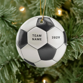 Soccer Ball Ornament | Personalized Team Name Year セラミックオーナメント
