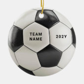 Soccer Ball Ornament | Personalized Team Name Year セラミックオーナメント (正面)