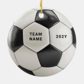 Soccer Ball Ornament | Personalized Team Name Year セラミックオーナメント (裏面)